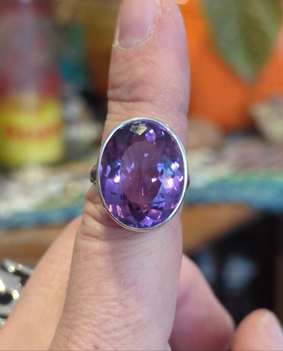 Amethyst Silver Ring sz 8