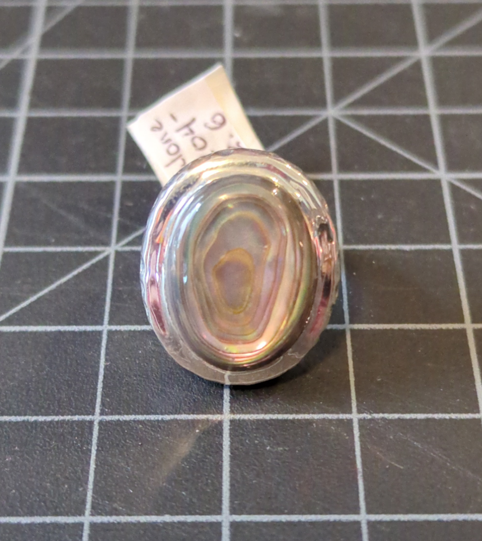 Abalone Silver Ring sz 6
