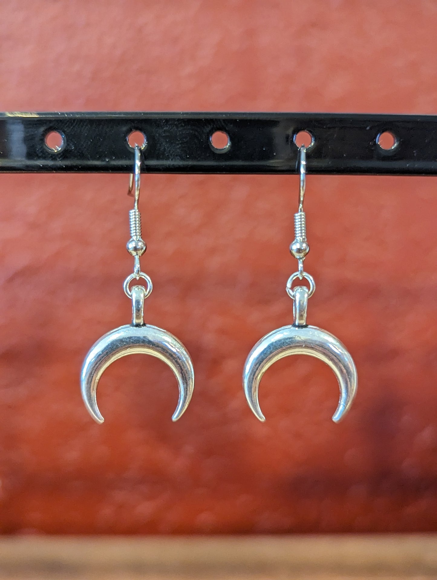 Silver Crescent Moon Earrings