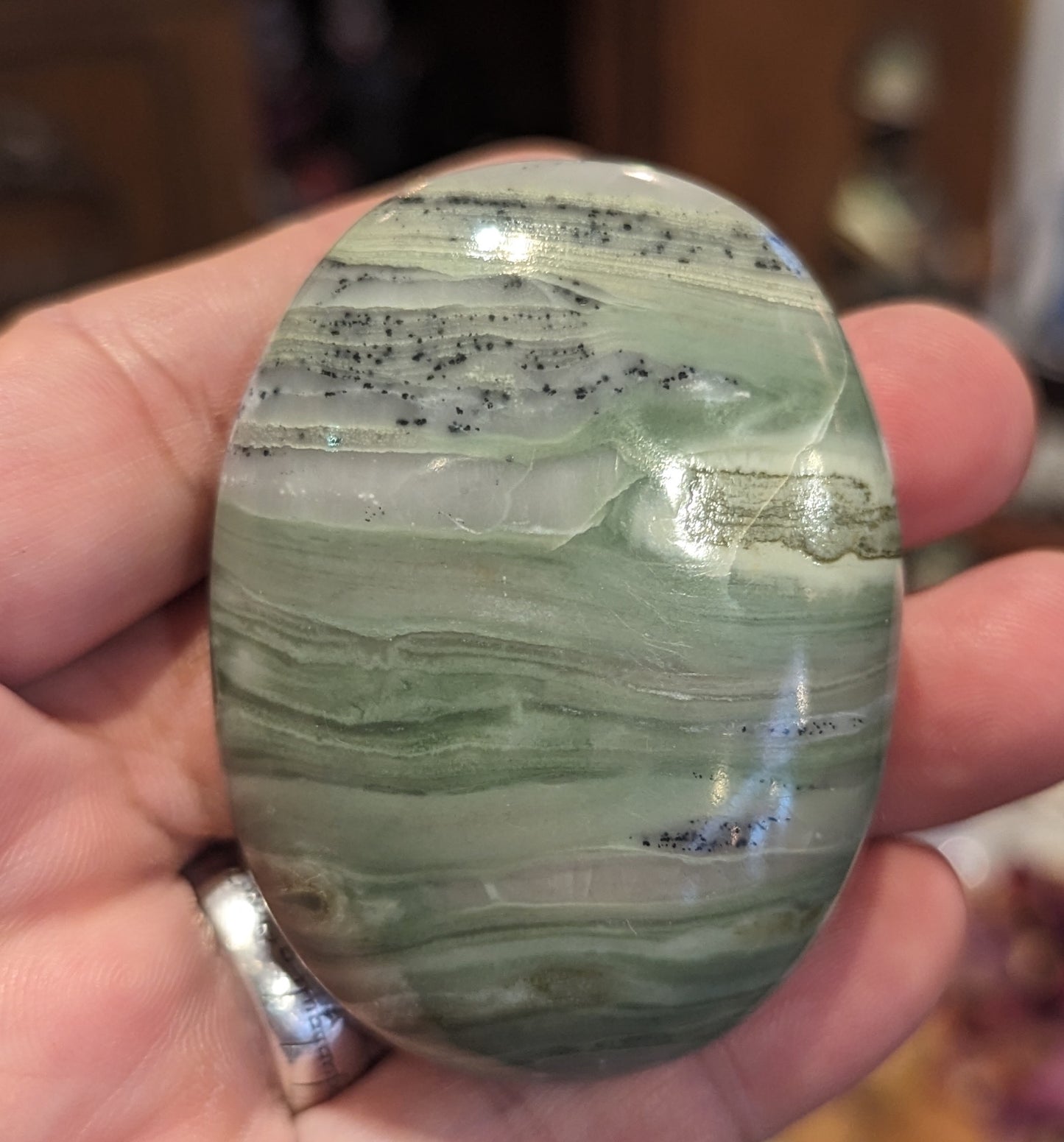 Serpentine Palm Stone