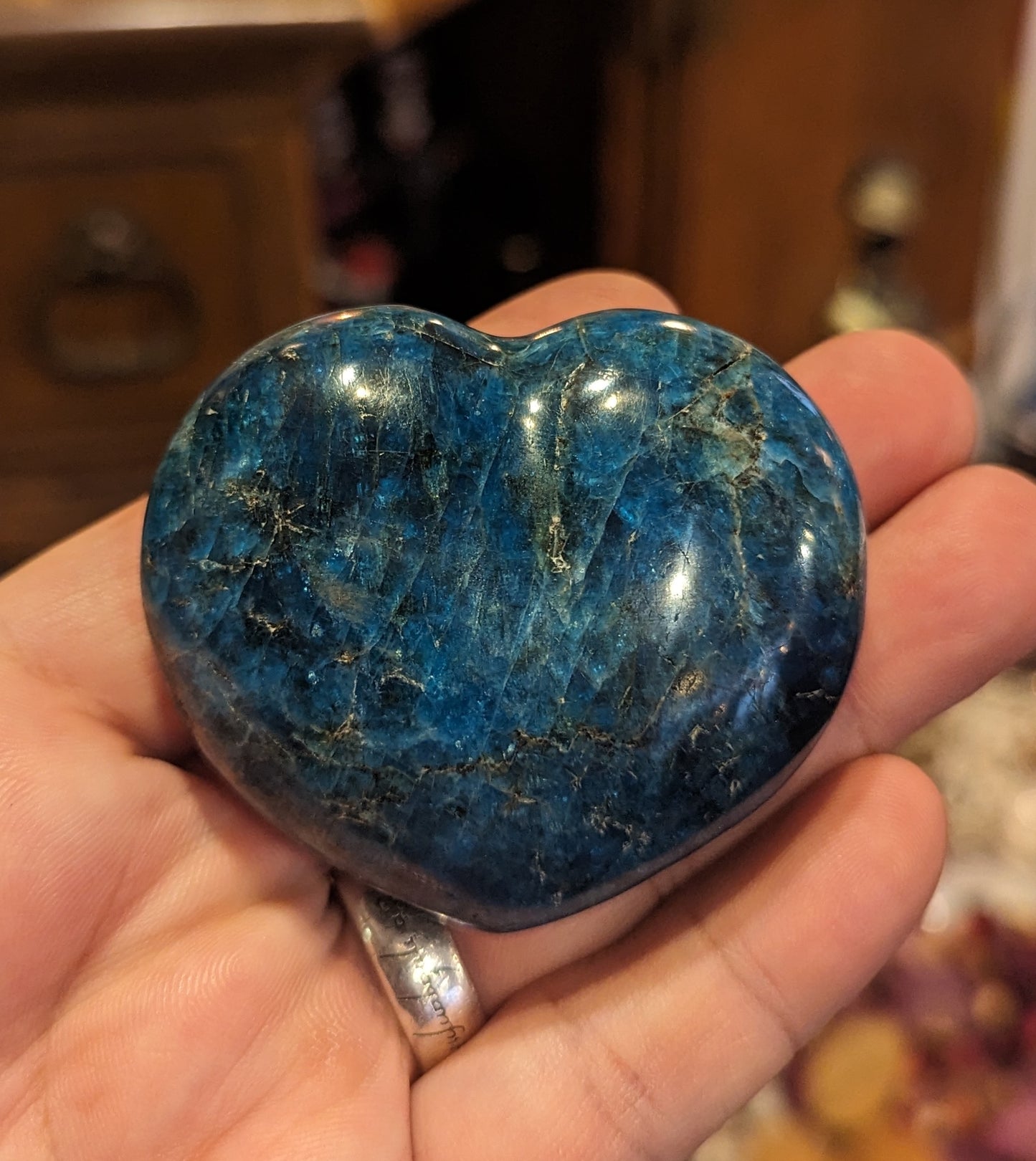 Blue Apatite Heart