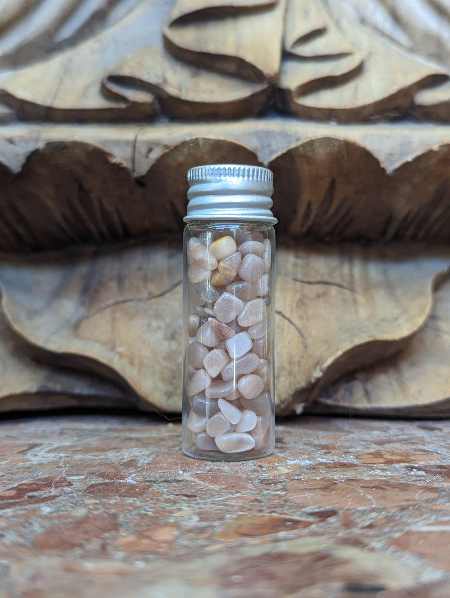 Peach Moonstone Chip Vial