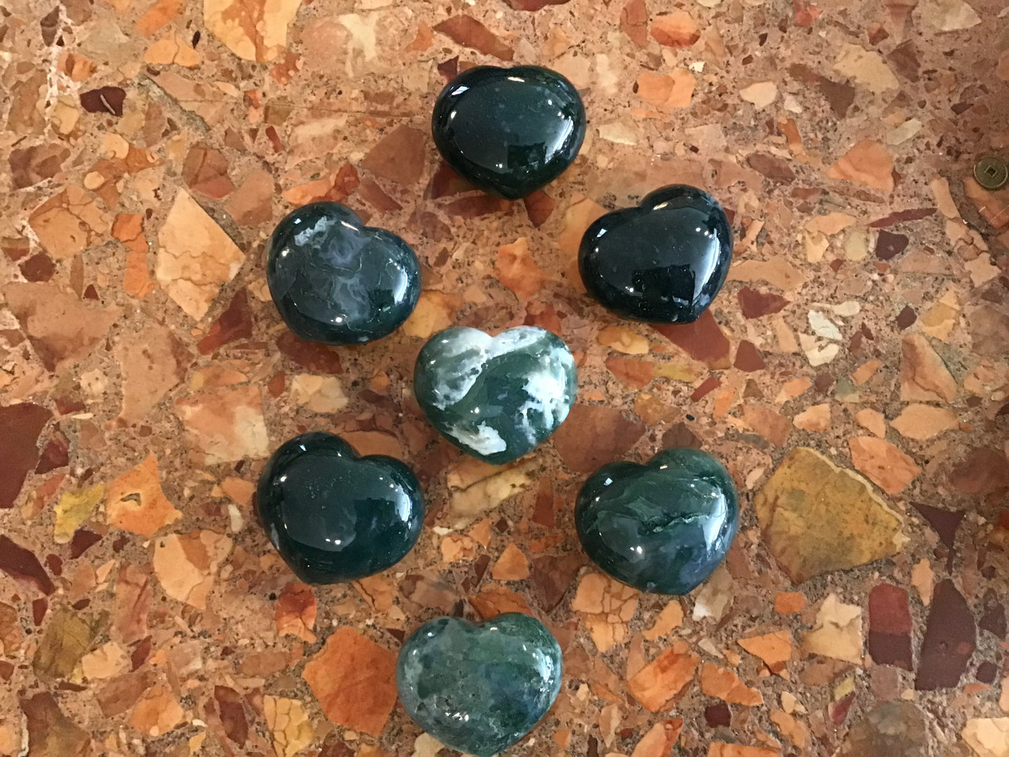 Moss Agate Hearts