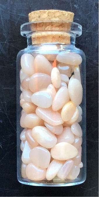 Corked Vial of Peach Moonstone