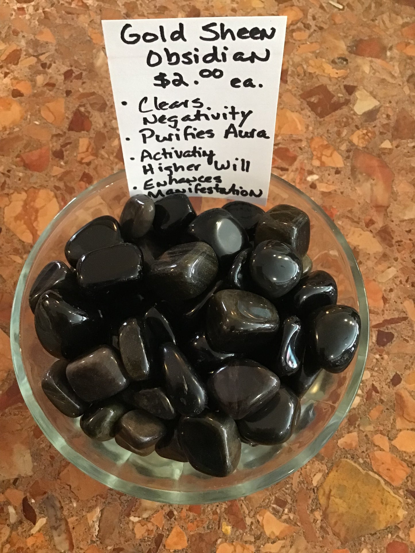 Gold Sheen Obsidian Tumbled $2