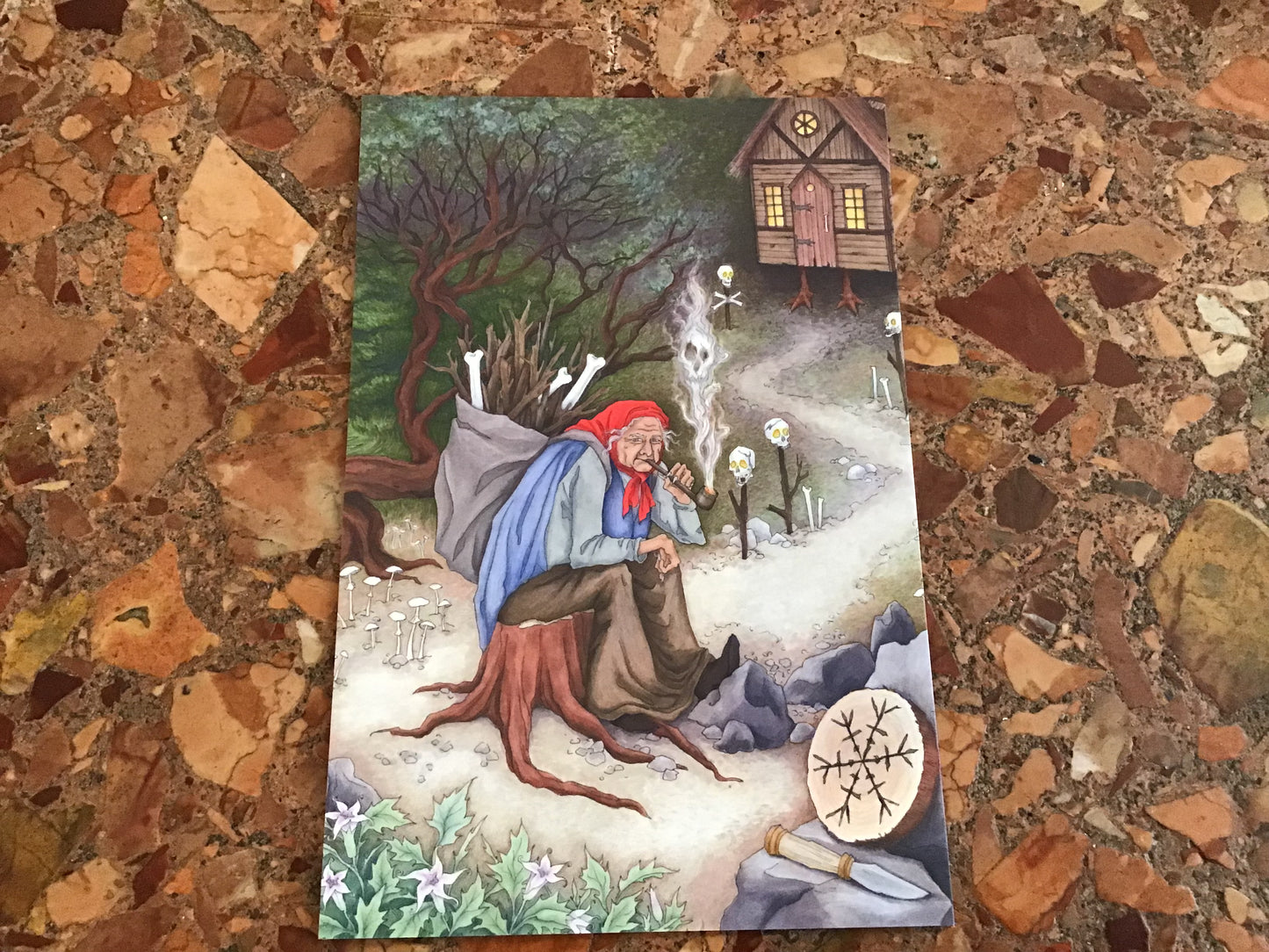 Baba Yaga at Mott Cemetery Postcard