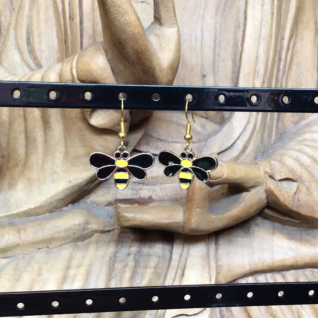 Bee with Black Wings Earrings
