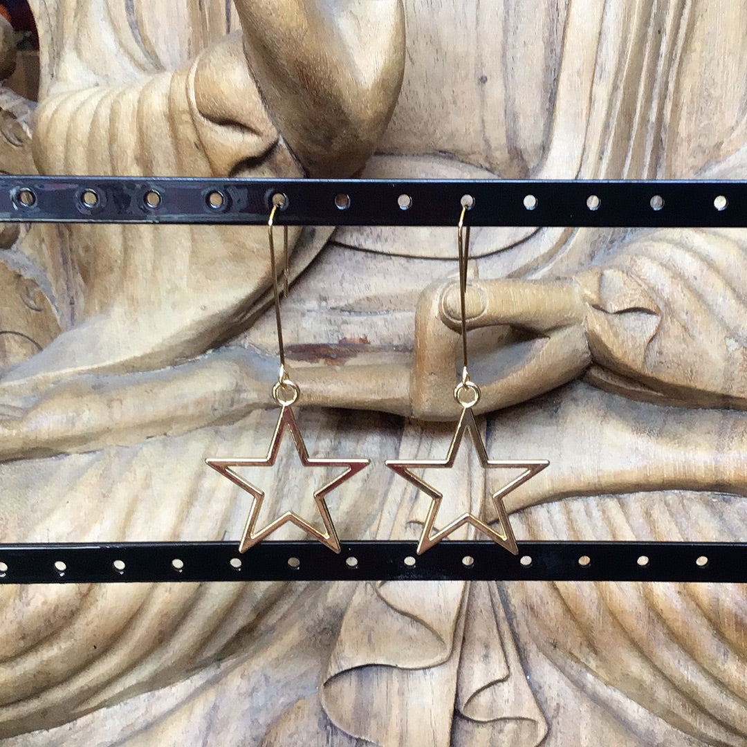 Star Long Hook Earrings