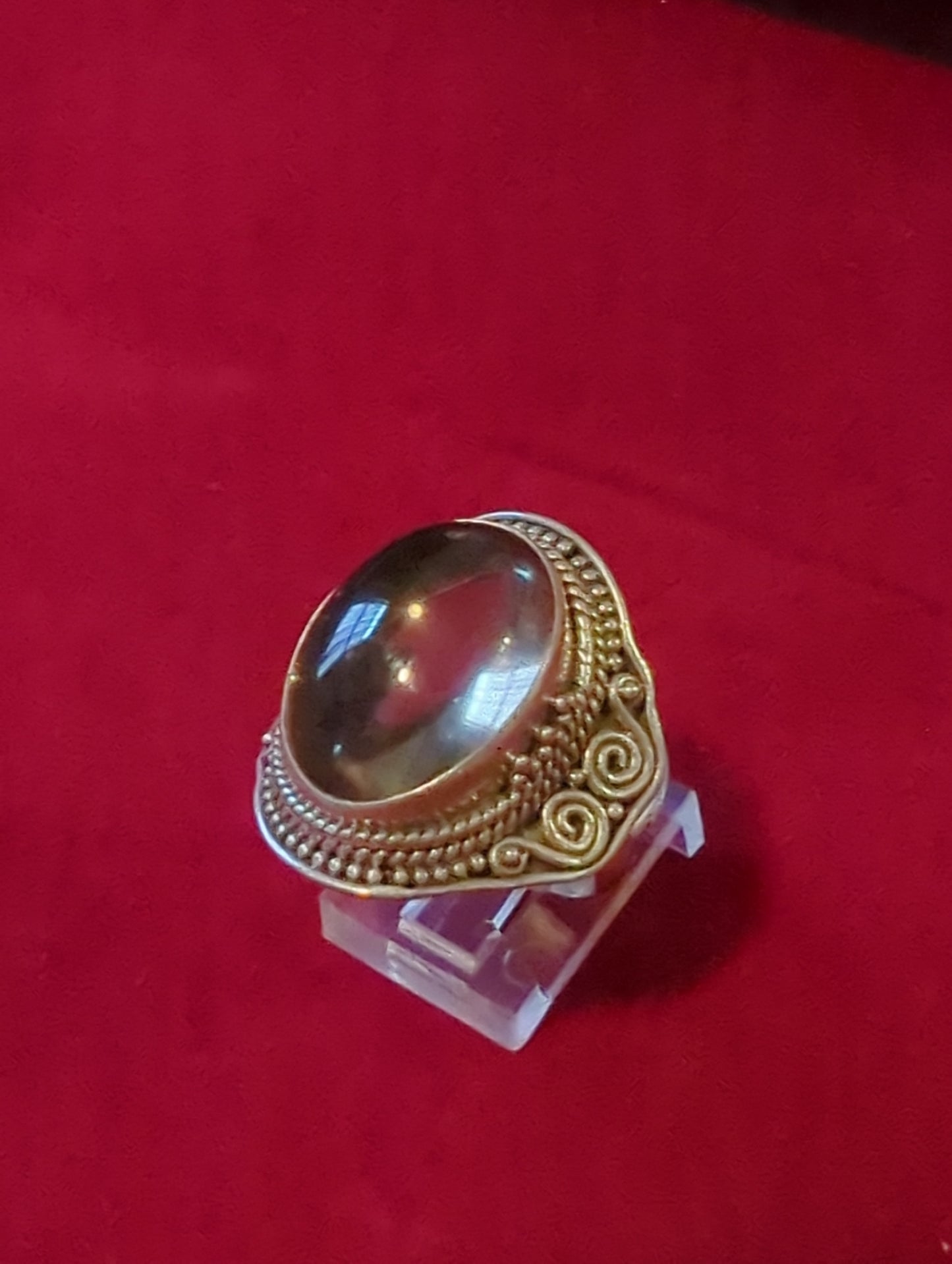 Quartz in Silver ring sz 8.5