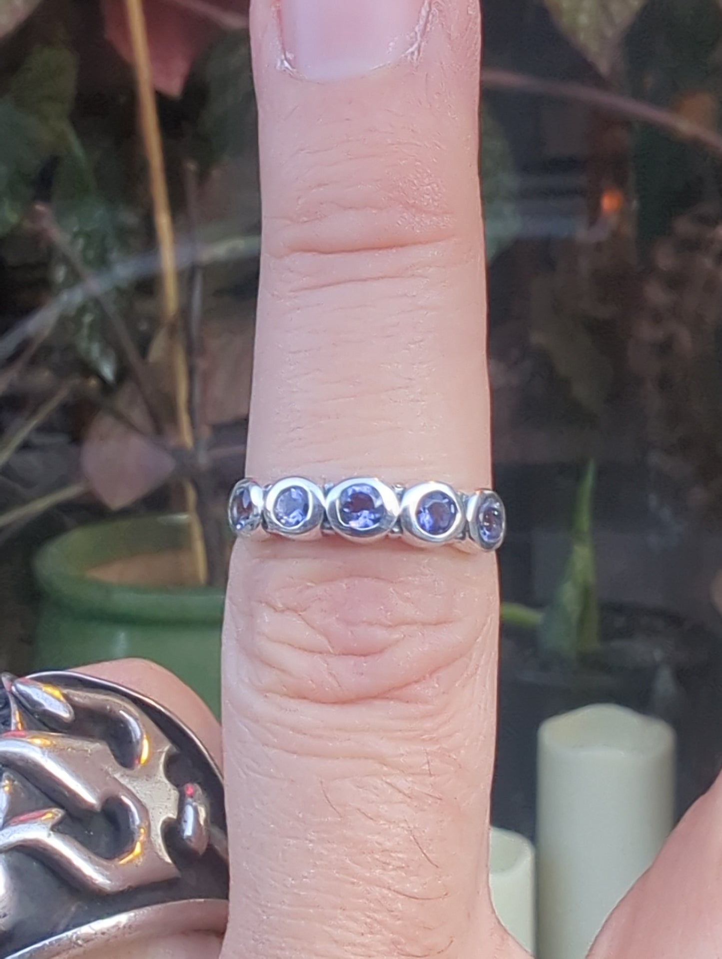 Iolite Silver Ring sz 8