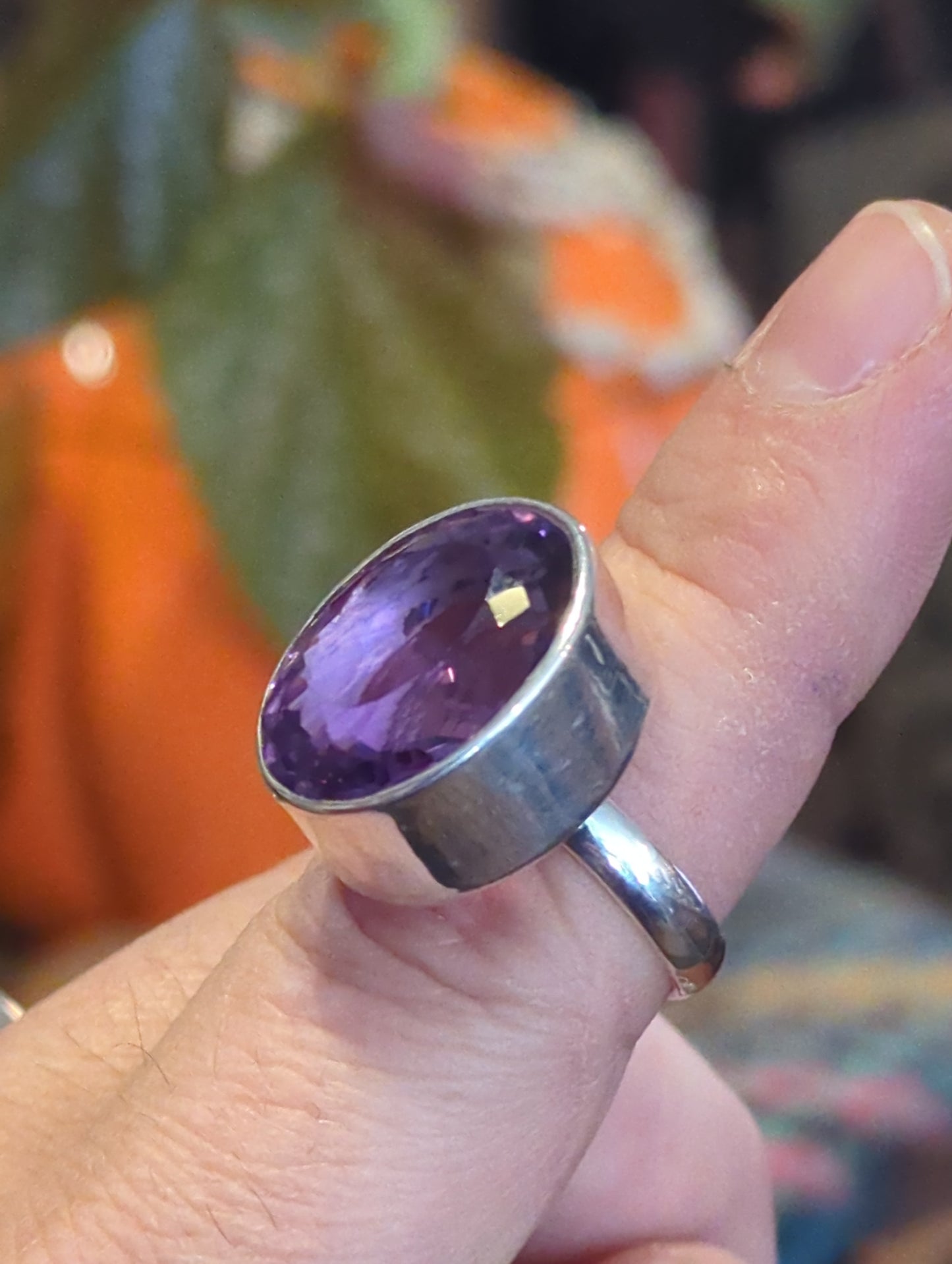 Amethyst Silver Ring sz 8