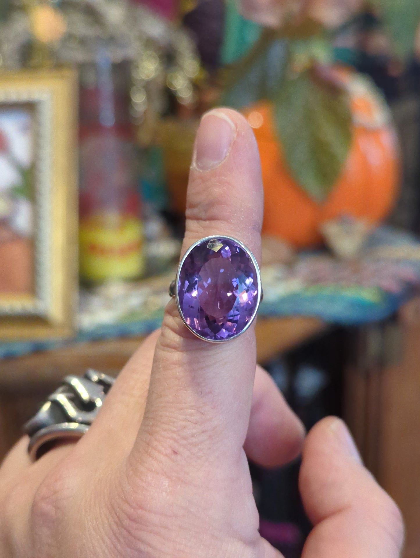 Amethyst Silver Ring sz 8