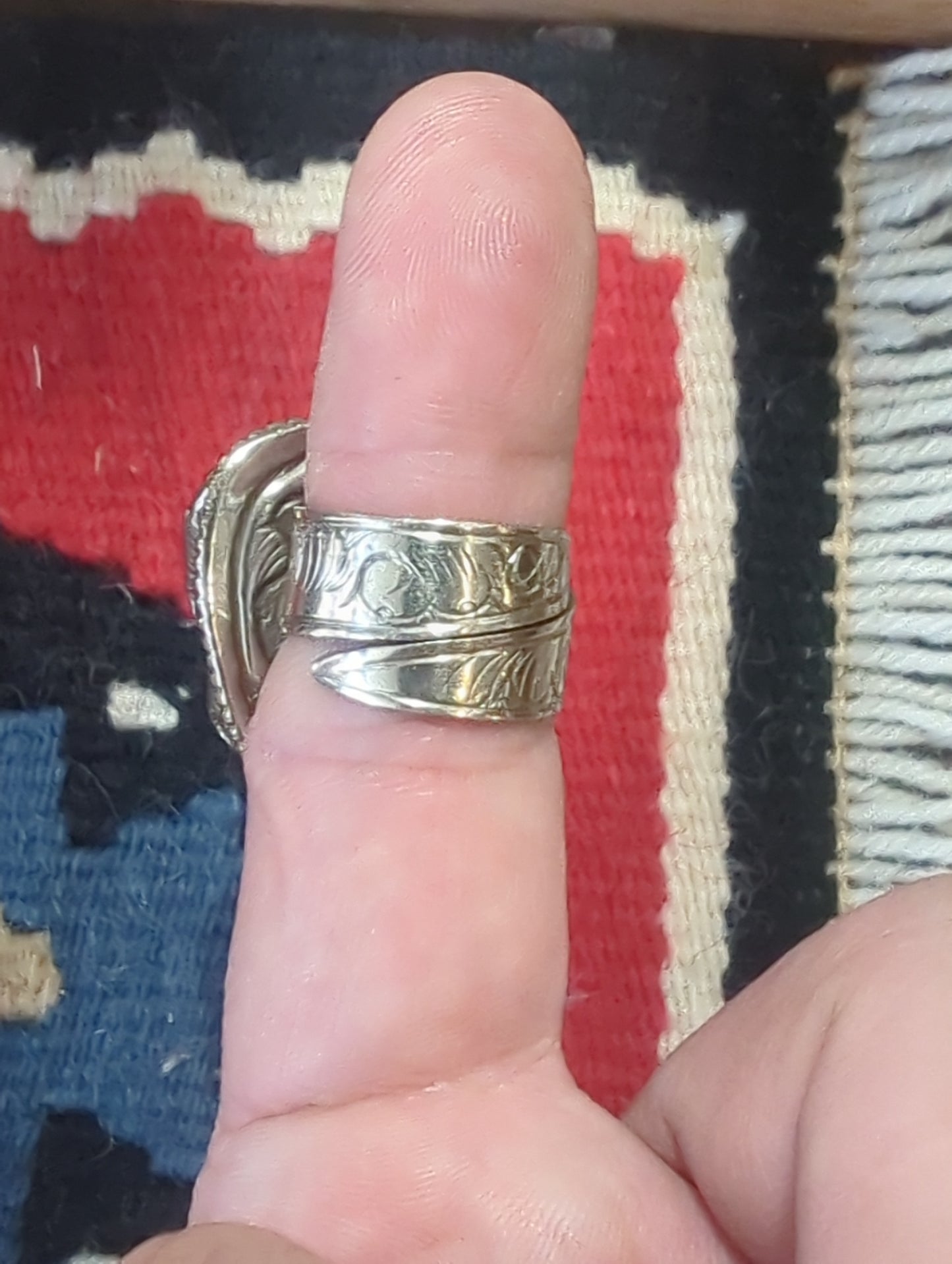 Carved Labradorite Snake Ring Adjustable