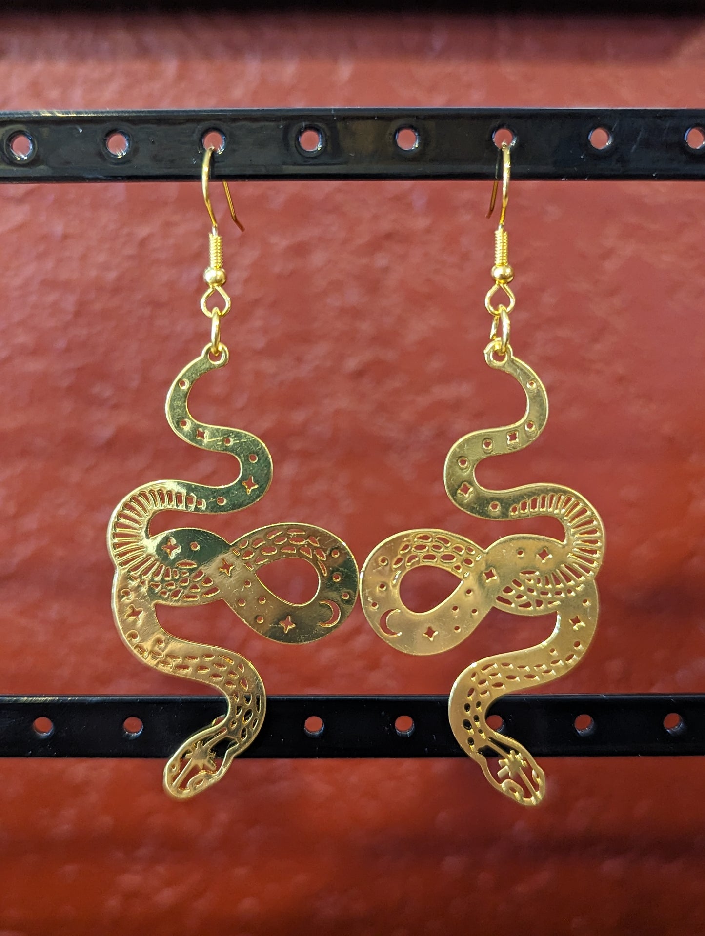 Snake Gold Bend Earrings