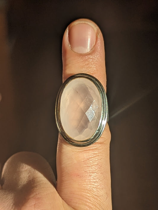 Faceted Rose Quartz Ring