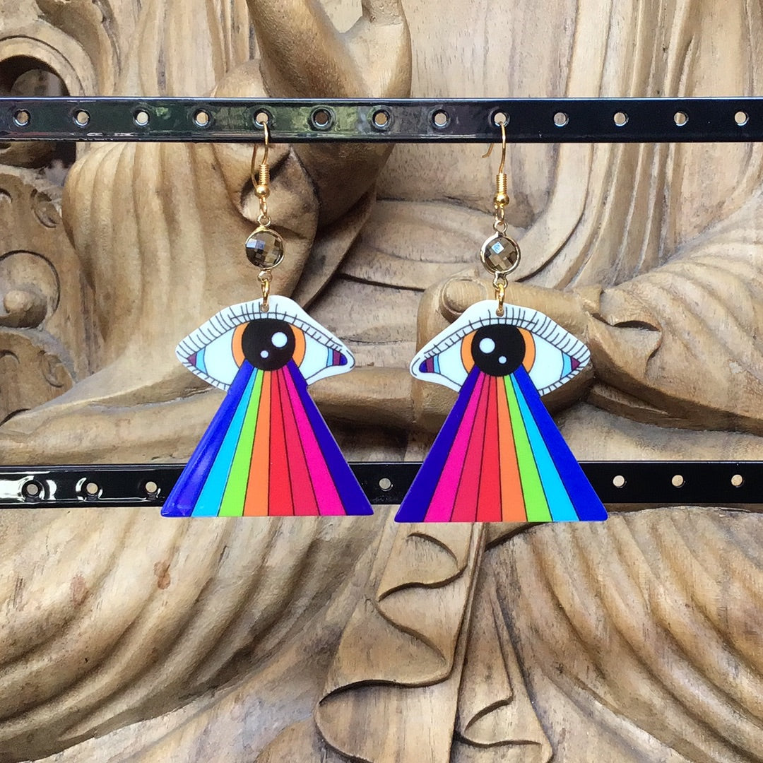 Rainbow Eye Earrings