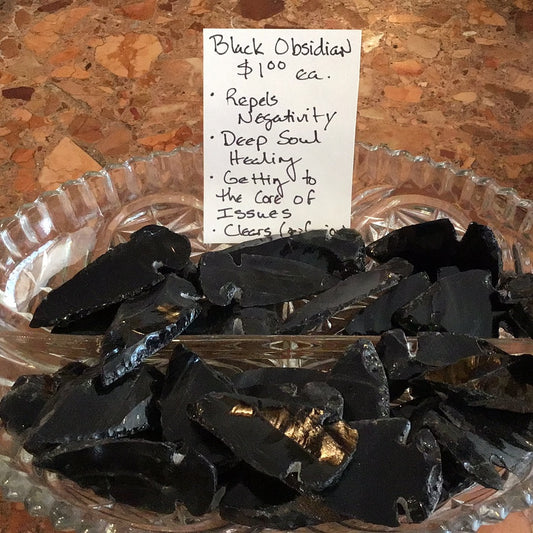 Black Obsidian Arrowheads