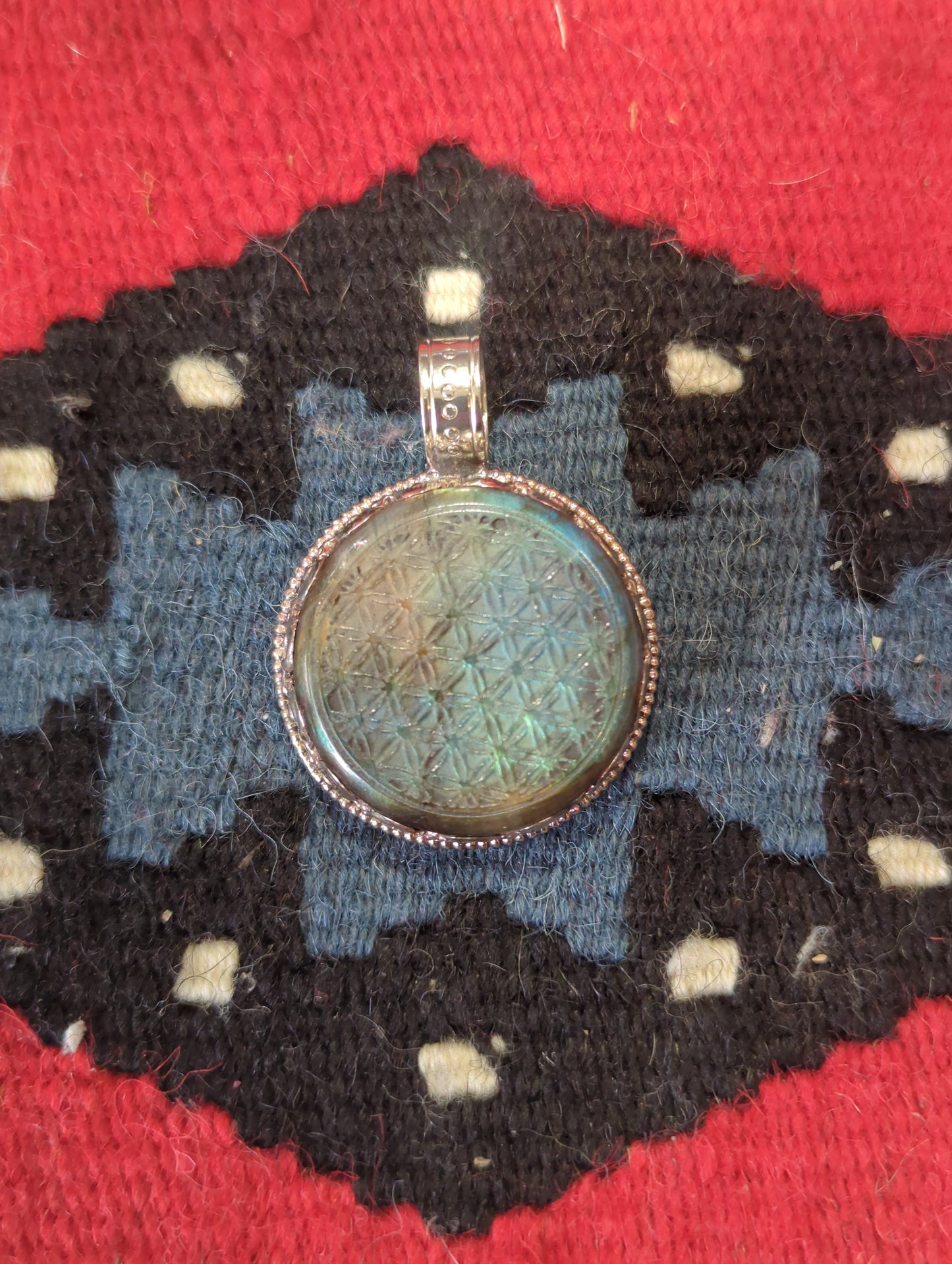 Labradorite Flower of Life Pendant