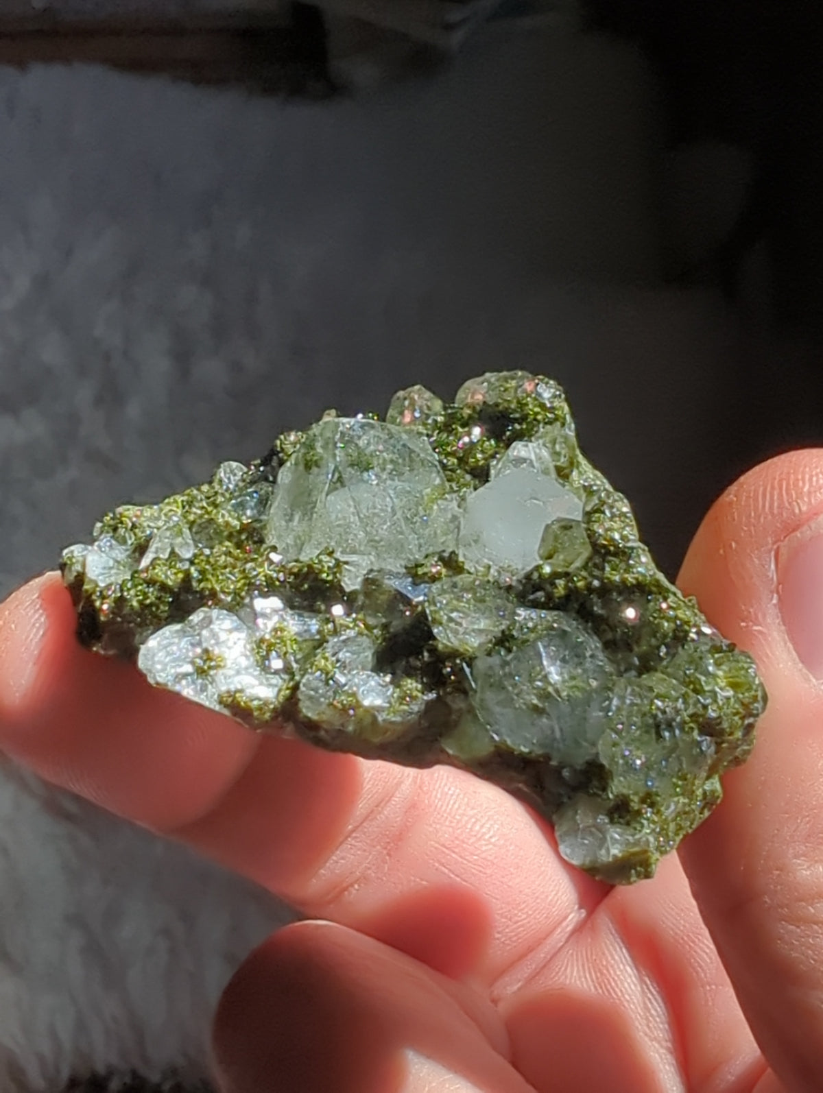 Epidote with Phantom Quartz