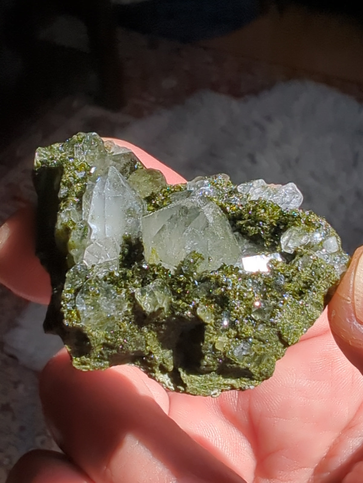 Epidote with Phantom Quartz