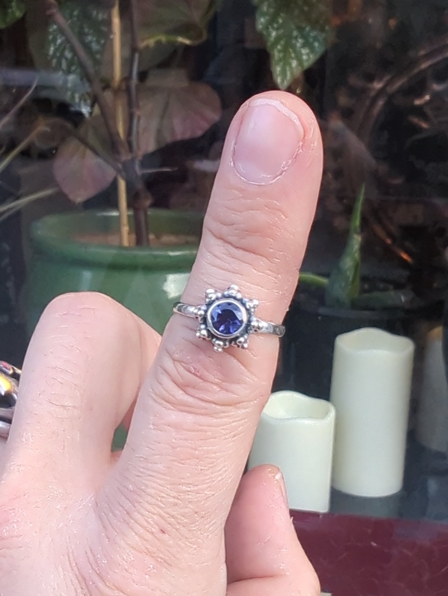 Iolite Silver Ring sz 7